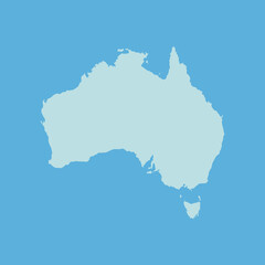 australia map design vector illustration on blue background. minimalist and clean geographic map of australian