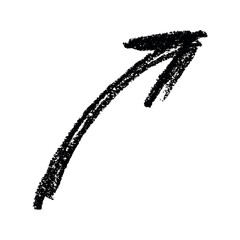 Hand drawn ink arrow illustration in sketch style. Business doodle clipart. Single element for design