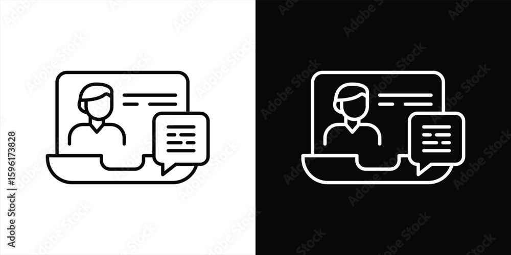 Aufkleber digital dialogue in motion icon. contain real time learning, virtual classroom, interactive presenta