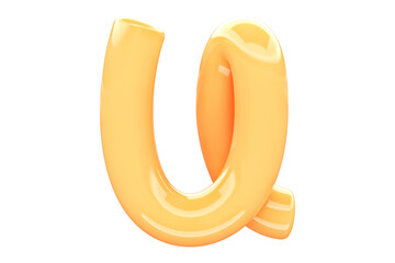 Colorful letter U. High quality 3D rendering vibrant typography with soft plastic effect.