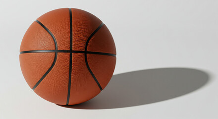 High-Resolution Image of a Classic Orange Basketball on a White Background: Perfect for Sports, Fitness, and Game-Related Designs.  This meticulously detailed 3D rendering showcases the texture and...