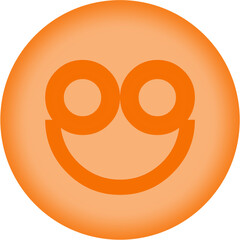 Bright orange smiley face icon with glowing effect