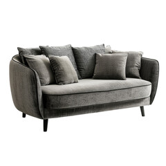 Elegant sofa with cushions, studio shot transparent background