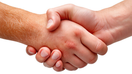 Handshake of Agreement: Close-up view of a firm handshake between two individuals. Symbolizing partnership, agreement, and collaboration. The image has great texture. 