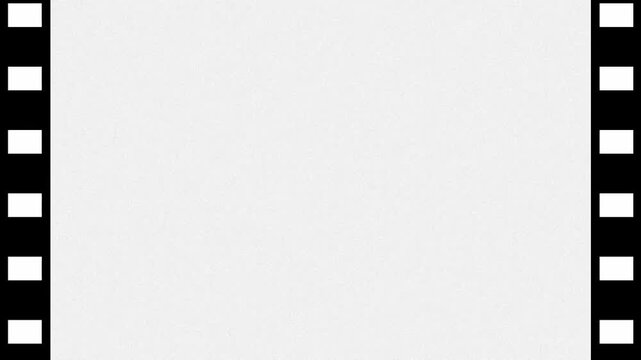 2d sided animated film strips, black and white frame side border on a white background canvas, motion graphics design animation overlay alpha adjustment layer nostalgic mode