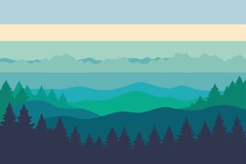 Fototapeta premium abstract fog rolling through forest in wide bands