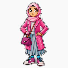 Fashionable Girl with Hijab