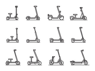 Kick scooter line art simple design