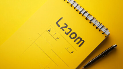 Yellow notepad with L230m written on it and a pen beside it