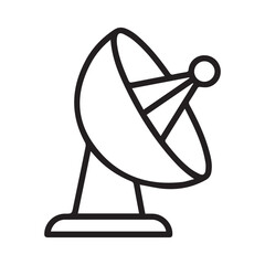 Flat Satellite Dish Symbol Illustration