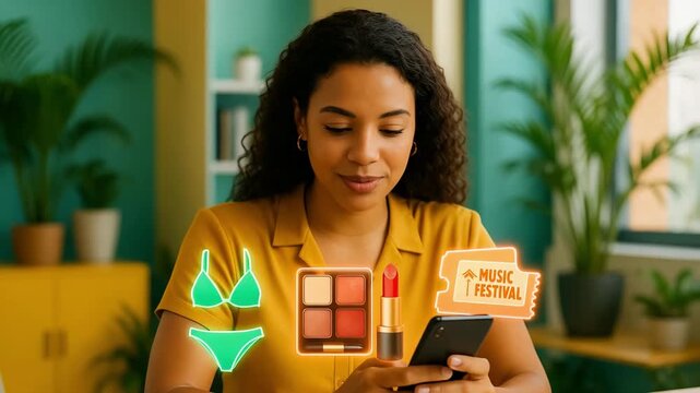 Engaging online shopping experience home digital content indoor close-up consumer behavior