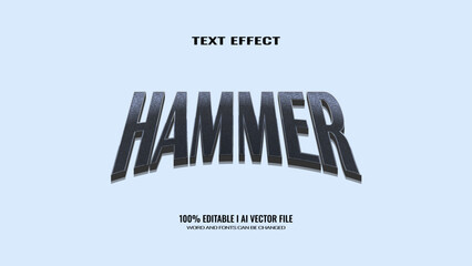 3D Text Effect hammer, editable text