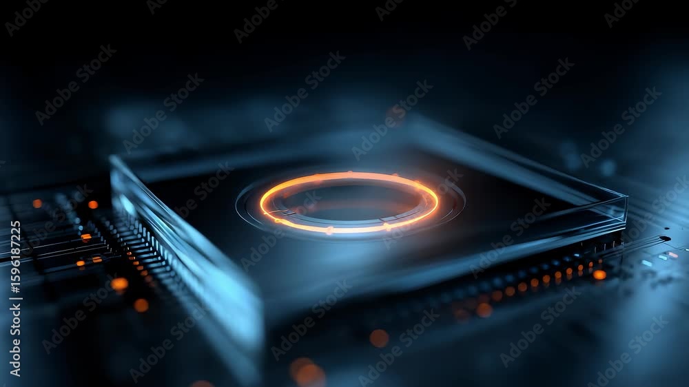 Poster high-tech core processor powers future smart world