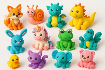 Obraz premium Colorful Clay Figurines for Kids – Cute Handmade Characters