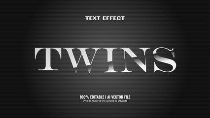 3D Text Effect twins, editable text