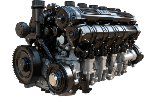 Car engine part isolated on white background