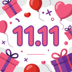 Bold 11.11 Singles’ Day Vector Design.