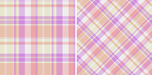 Seamless vector check of background texture plaid with a pattern tartan fabric textile. Set in pastel colors for luxury bedding sets.