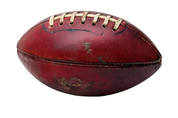 Close-up of football on isolated white background
