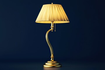Obraz premium Golden table lamp with pleated shade.