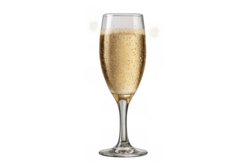 Sparkling champagne bubbles rising inside crystal-clear glass, symbolizing celebration with elegant, refined effervescence against transparent backdrop