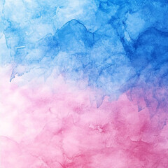 Vibrant watercolor background with abstract pink and blue gradient blending in artistic cloud-like texture

