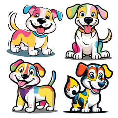 Naklejka premium Cute little dog cartoon