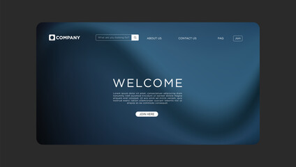 Elegant Website Design Dark Blue Welcome Page Template