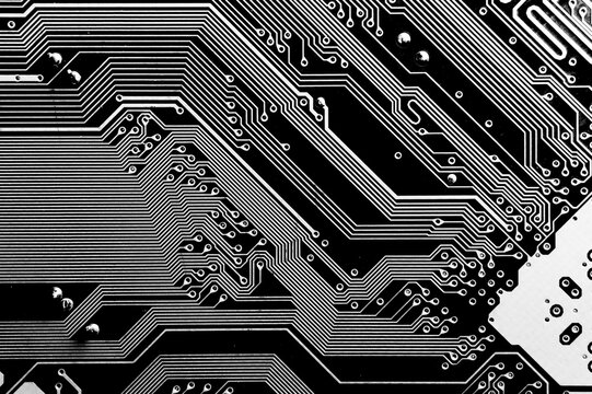 electronic board as abstract background, template. Processor lying, PC board. Technological background - Powered by Adobe