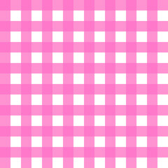 Pink gingham seamless pattern.Sweet wallpaper.Surface for textile.Decoration ornament.Tartan check.Cute wrapping paper.Tablecloth for picnic.Summer or spring.Vector illustration.