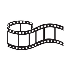 Black Silhouette of Video Film Strip Vector
