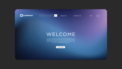 Modern Website Design Gradient Background, Welcome Page, Join Button