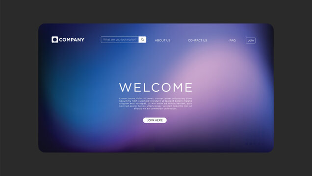 Website Landing Page Design Modern Purple Blue Gradient Welcome