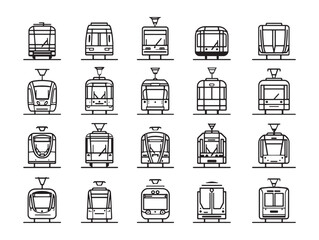 Minimalist light rail car line art