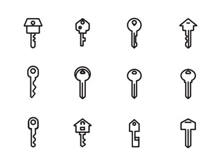 Minimalist Line Art Key House Tag