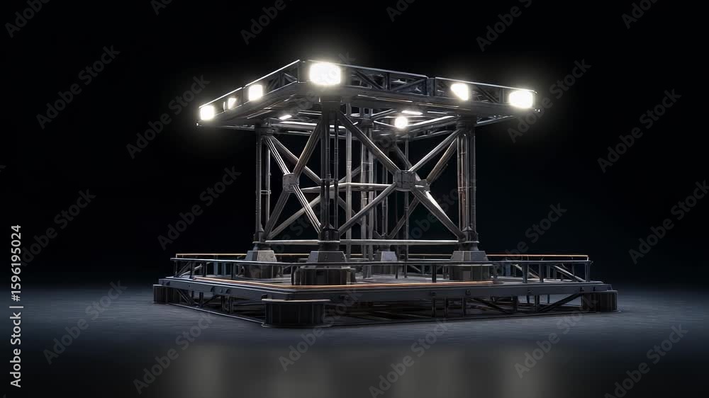 Poster futuristic tech-inspired light stage core display platform