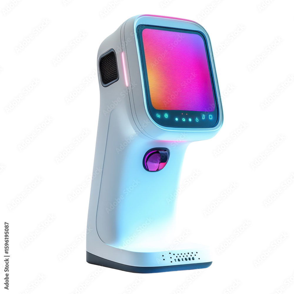 Aufkleber modern technology kiosk concept futuristic touch display terminal digital on transparent background
