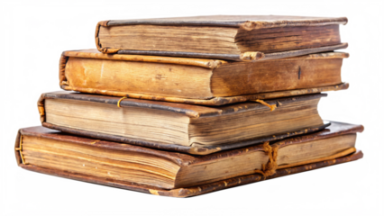 old books isolated on white background png , ai generated