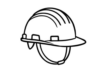 Fototapeta premium Hard Hat Construction Safety Outline Icon Vector - Worker Protection Symbol
