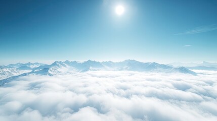 Expansive white clouds floating in a clear blue sky for a peaceful landscape 