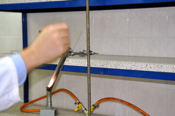 Chemical reaction in a test tube