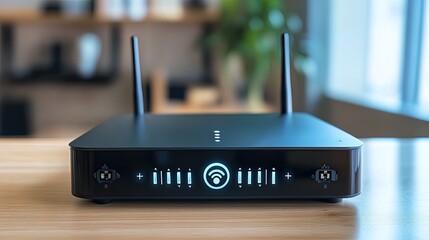 Ethernet cable connected to wireless router for internet access from service provider network 