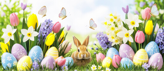 easter eggs in grass