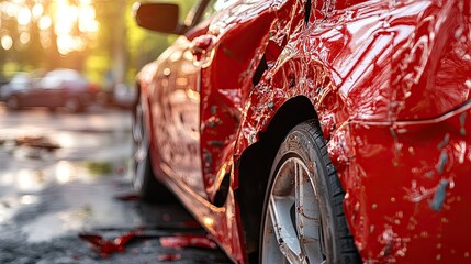 Expert auto body repair services for flawless restoration of dented car fenders at our workshop. 