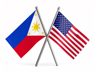 the flag of the United States and the flag of the Philippines