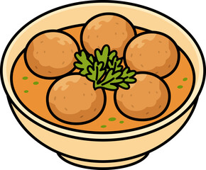 Indonesian beef meatball in broth