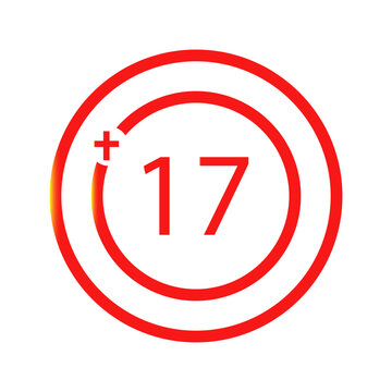 adut only 17+ icon illustration vector