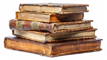 old books isolated on white background png , ai generated