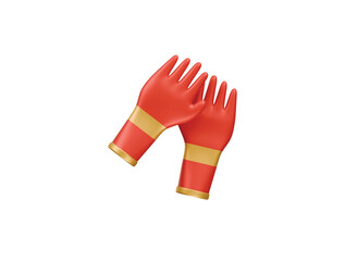 firefighter gloves icon 3d illustration render