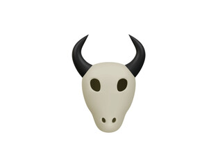 bull skull icon 3d illustration render